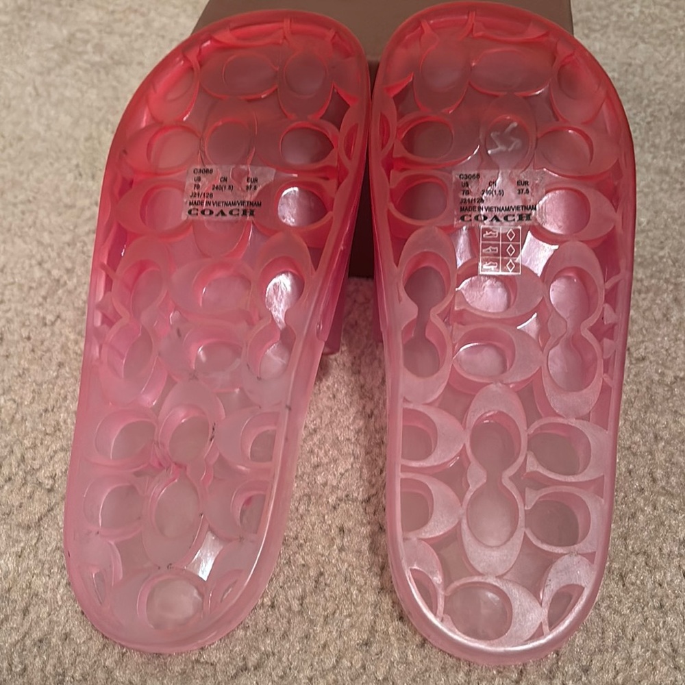 Coach Translucent Pink Slides - Picture 3 of 4